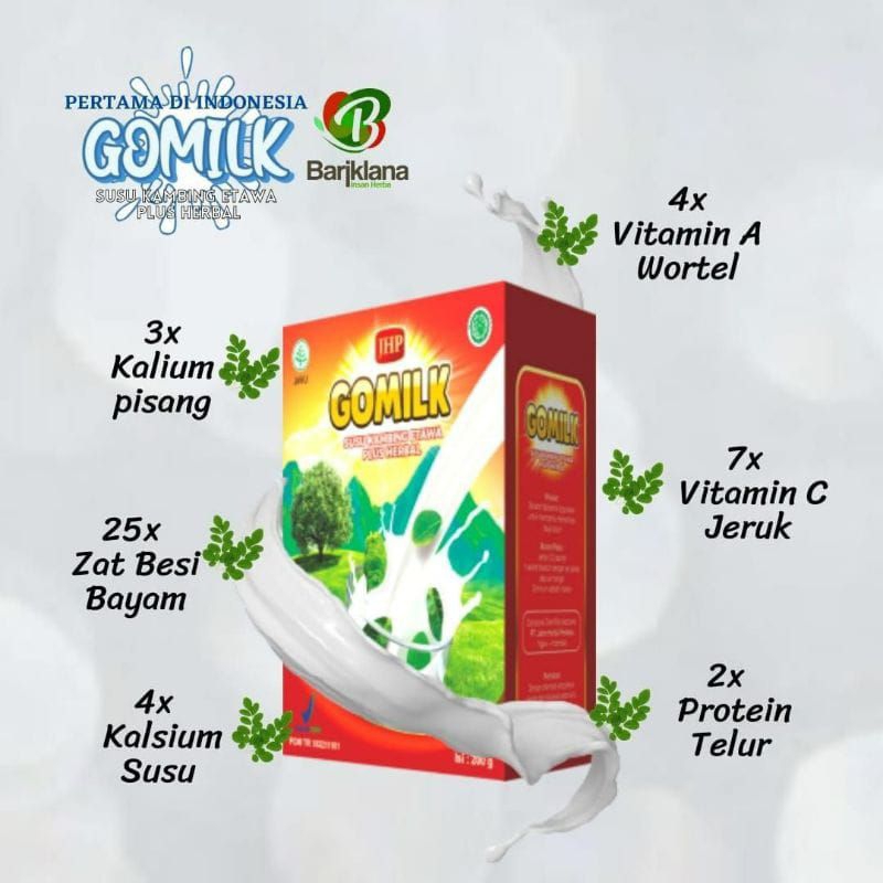 

Susu Kambing Etawa Gomilk Go Milk plus Herbal dan daun Kelor solusi obat maag dan asam lambung