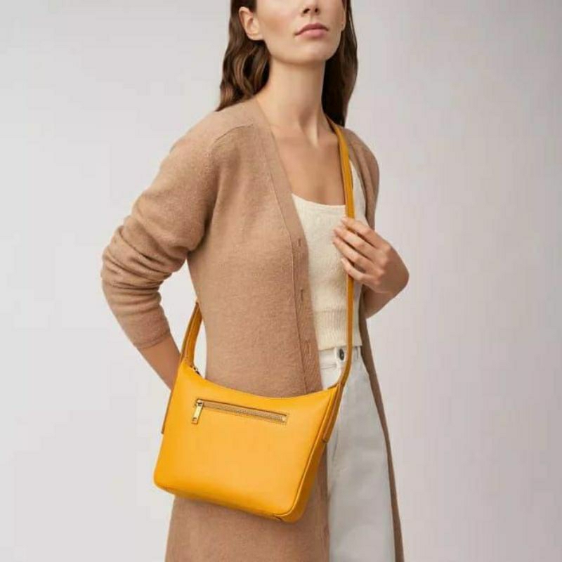 Fossil Cecilia Top Zip Small Crossbody Bag Yellow