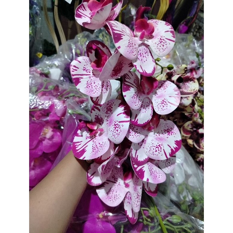 Bunga buatan anggrek latex/bunga hias jenis anggrek bulan