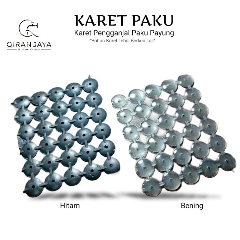 {Per Pack 100 lembar} Karet Paku Payung Hitam Bening Asbes Seng Hitam Bening