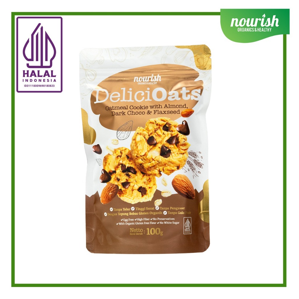 

Delicioats (Healhty Oat Cookies with Almond & Choco) Kue Sehat 100 gr