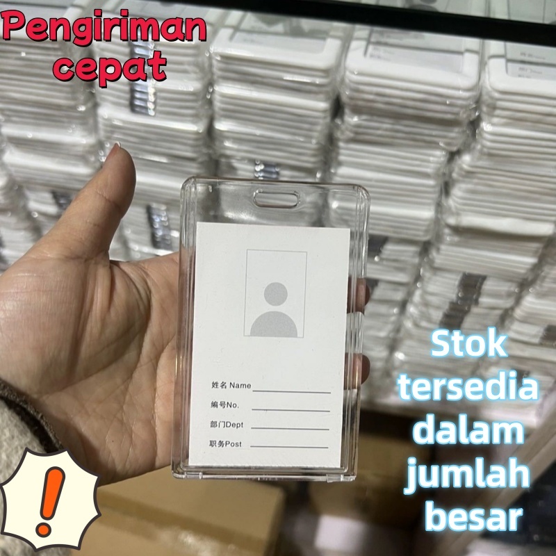 

Tempat Kartu Id Card Akrilik 2 Sisi Bening Transparan Vertikal Horizontal ID Holder Name Tag Transparan Akrilik Bening