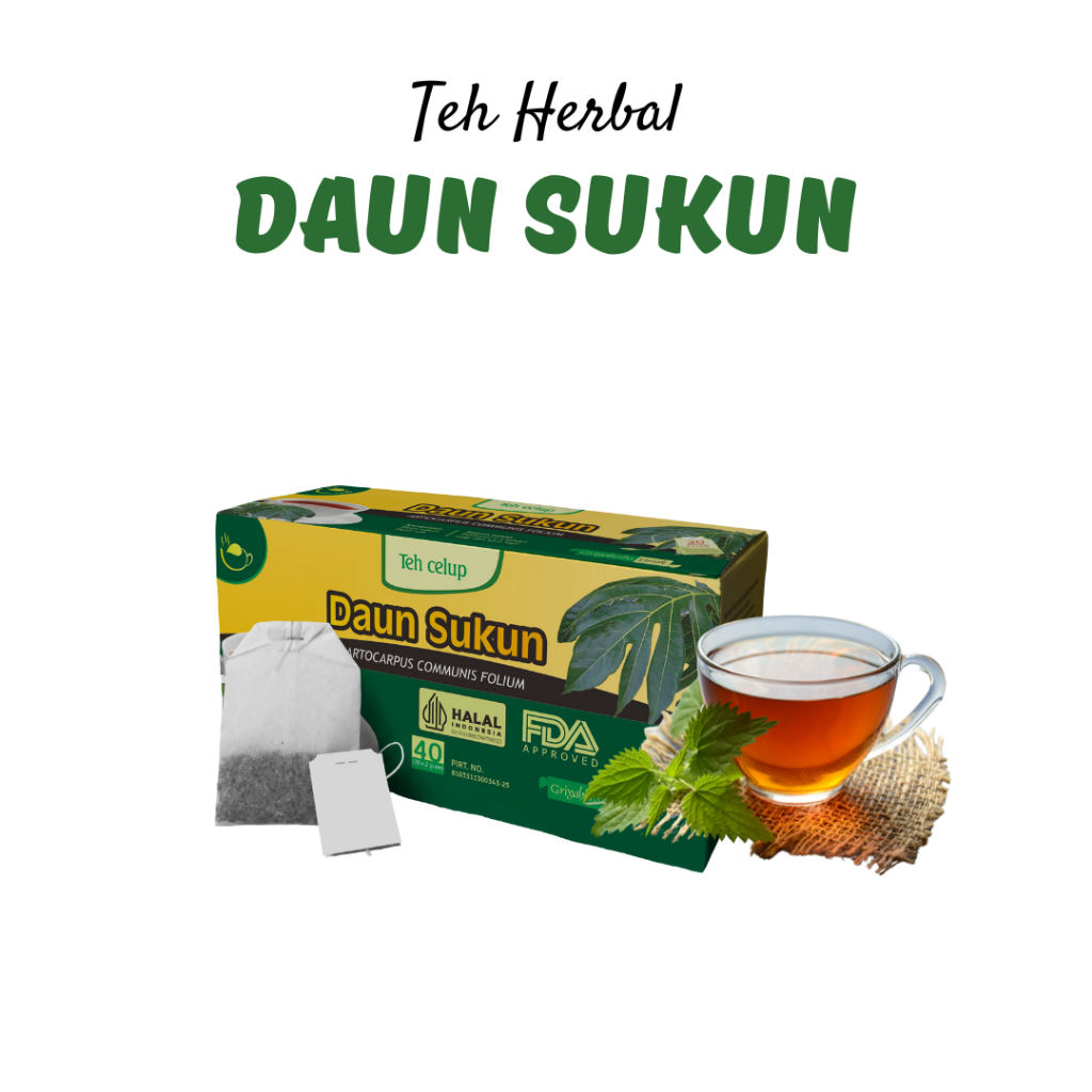 

Teh Herbal GRIYAHERBA Daun Sukun Teh celup alami membantu mengobati ginjal gula darah darah tinggi Halal BPOM