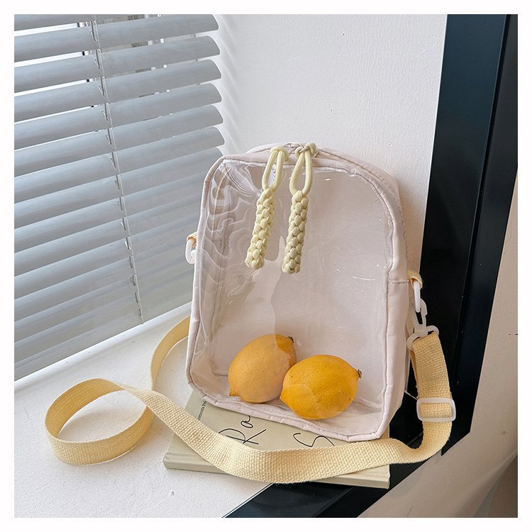 [READY] Tas Selempang Wanita Korean Transparan Harian Casual Sling Bag Bulat Cute Waterproof
