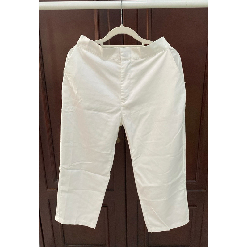 Preloved celana panjang bahan kain wanita warna putih