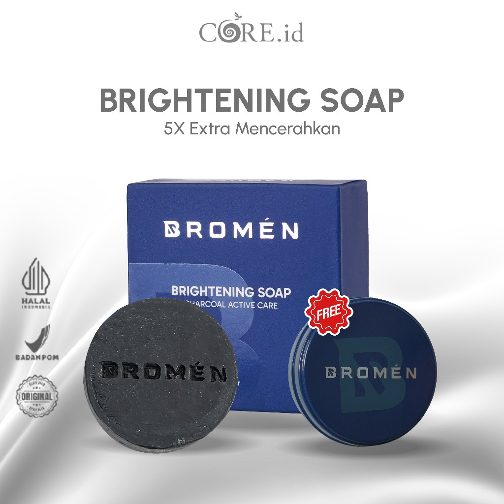 Bromen Sabun Perawatan Wajah untuk Pria Brightening Pencerah Wajah (FREE SOAPCASE)