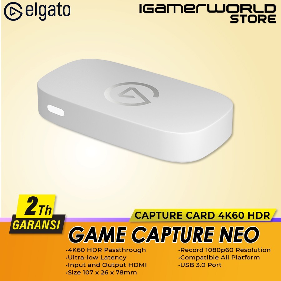 Elgato GAME CAPTURE NEO 4K60 HDR Capture Card Game Capture for Streaming