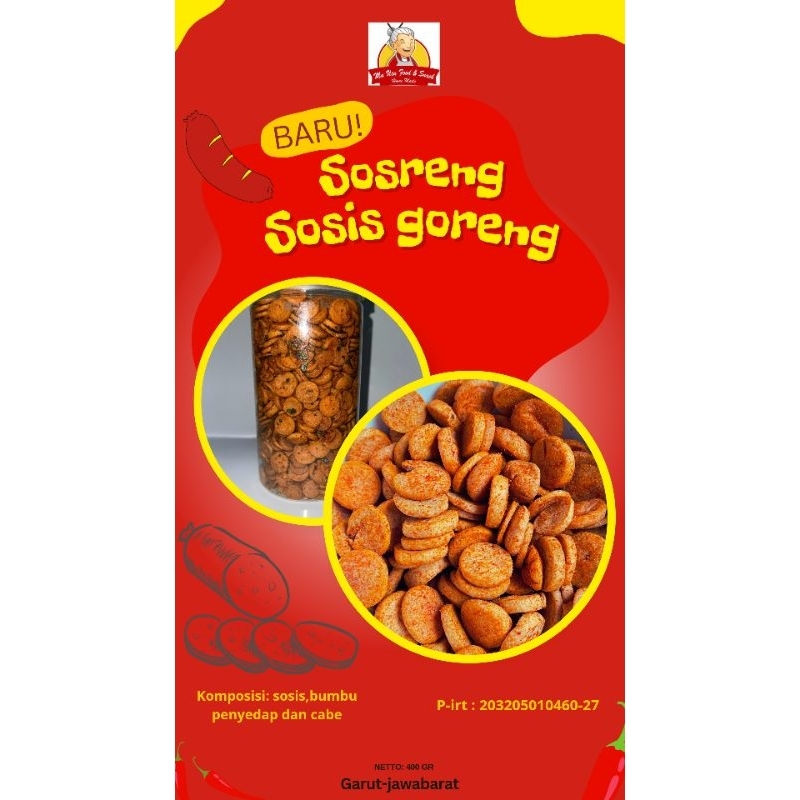 

SOSIS GORENG /SOSRENG KEMASAN TOPLES/SOSIS