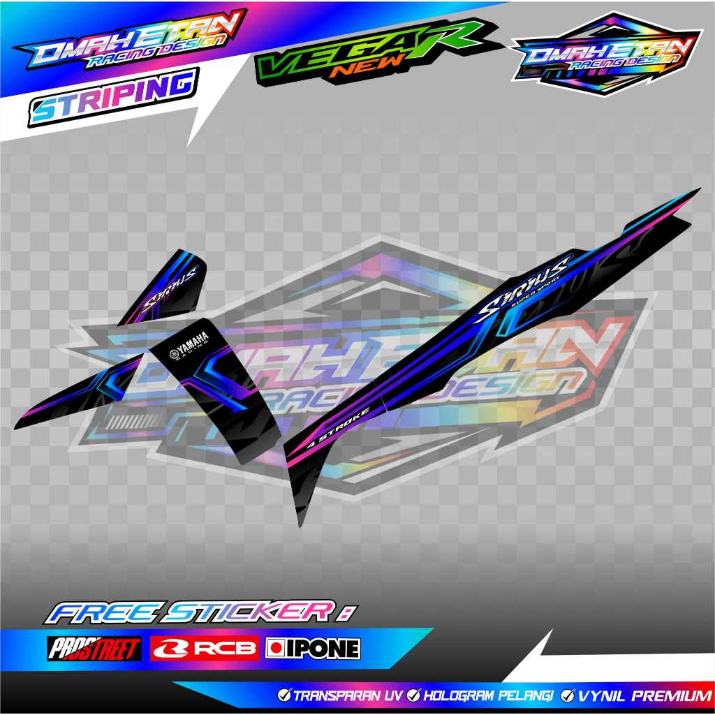 STRIPING VARIASI YAMAHA VEGA R NEW SIRIUS / STICKER LIST MOTOR VEGA R NEW SIRIUS