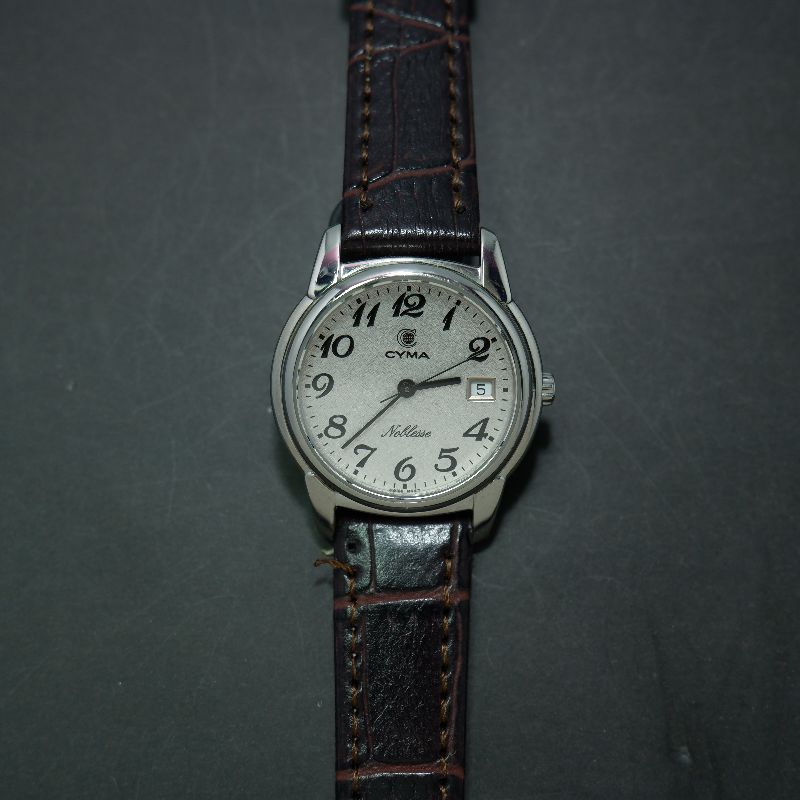 Rare Cyma Noblesse White Dial Quartz Watch