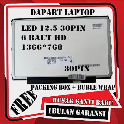 LCD LED LAYAR DELL LATITUDE 12 E7270 12.5 INCH SLIM 30 PIN 6 baut