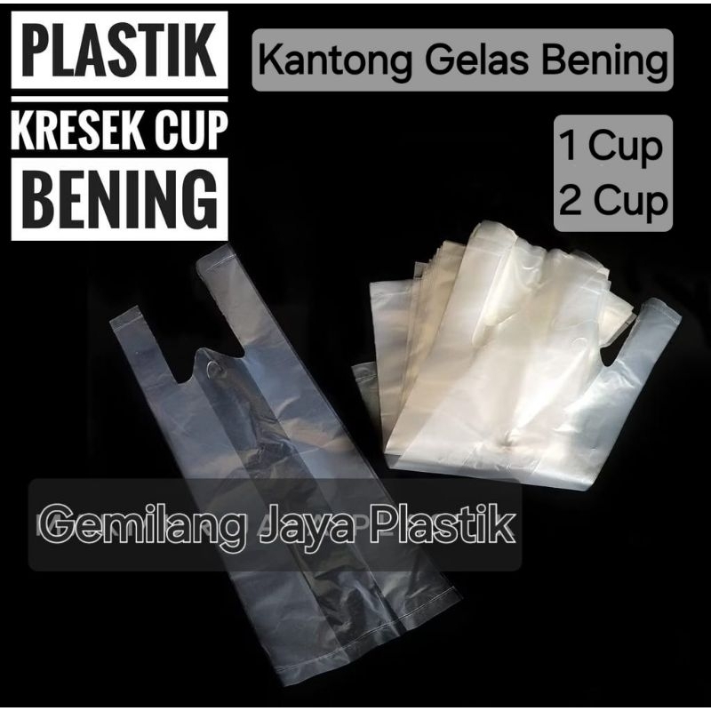 Grosir 1 bal Isi 400 pack HD Kantong 1 Cup & 2 Cup Bening  / Kantong Plastik Juice Gelas Pop Ice Teh