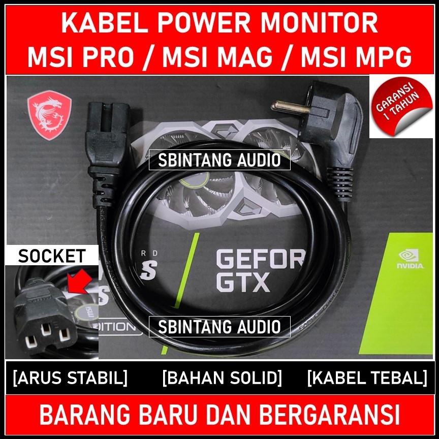 Kabel power adaptor Monitor MSI PRO MSI MAG MSI MPG Series