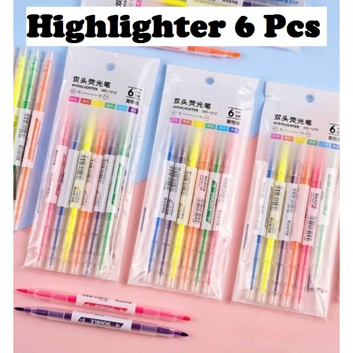 

Highlighter 2 sisi 6 Warna/Stabilo 6 Pcs/