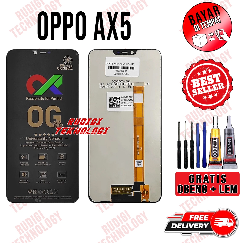 Lcd OPPO AX5 Original Lcd Touchscreen OPPO AX5 Fullset GRATIS LEM + OBENG