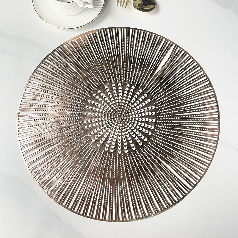 Tatakan Piring PVC  Bulat Motif Saringan Tahan Panas / Tatakan Piring Aestetik / Tatakan Piring Mewa