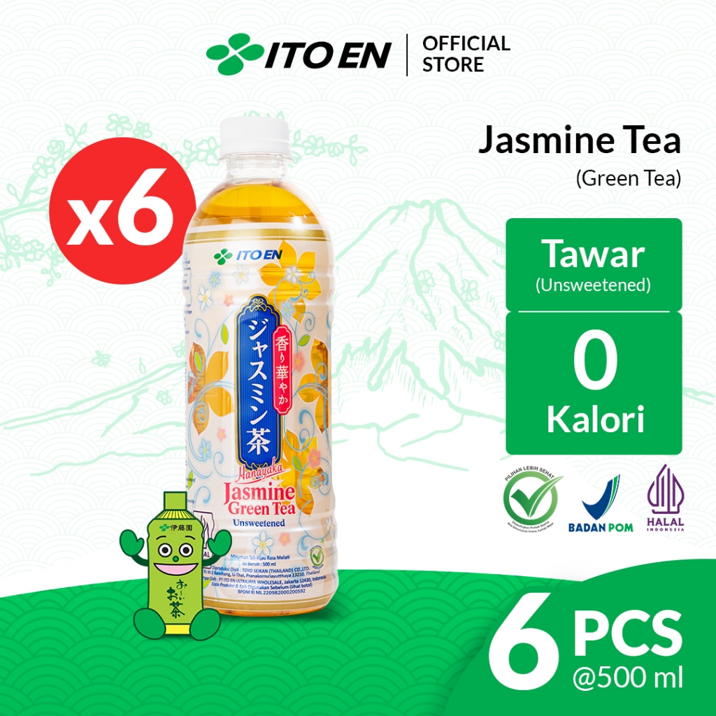 

ITO EN Jasmine Green Tea No Sugar 500ml isi 6 pcs