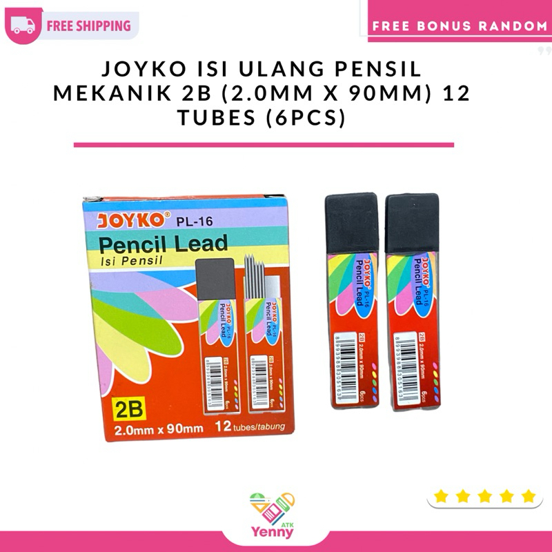

Joyko Isi Pensil Mekanik 2B (2.0MM X 90MM) | 1 Pack 12 Tubes (6pcs)