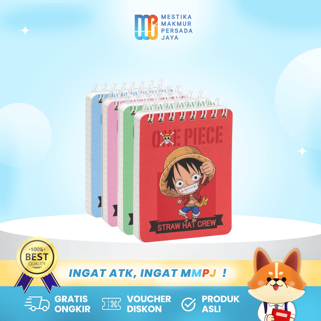 

Deli Spiral Notebook Buku Catatan Mini Size A7 Isi 100 Lembar One Piece