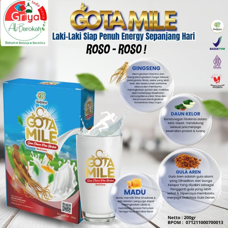 

PROMO BELI 1 Box susu GOTAMILE (+Ginseng, Penambah Stamina) , 1 Hadiah Siwak + holder, bonus bisa request