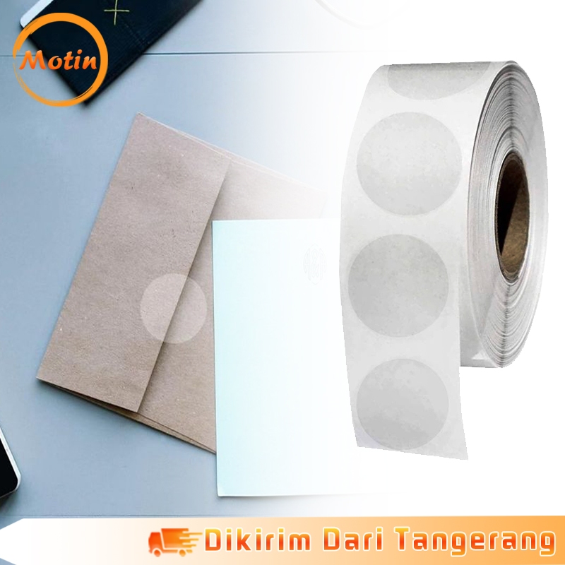 

1000Pcs Transparent Label Sticker Bening Segel Stiker Waterproof Bulat Sealing