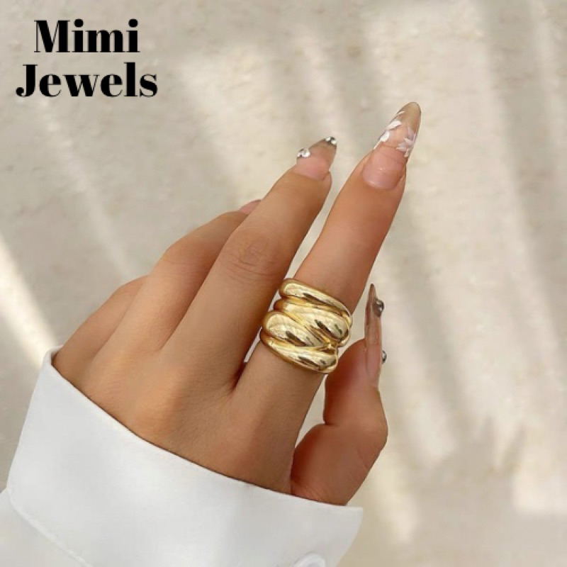 Mimijewels - Eternal Teardrop Ring Cincin Anti Karat - Titanium Steel