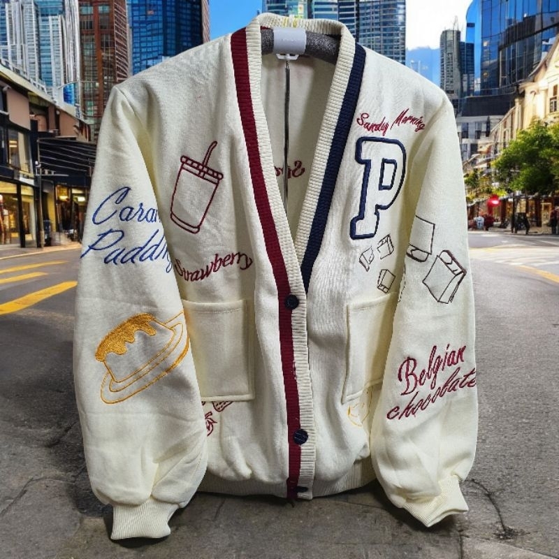 Cardigan Pakepakaii X Susu Tango warna Ivory