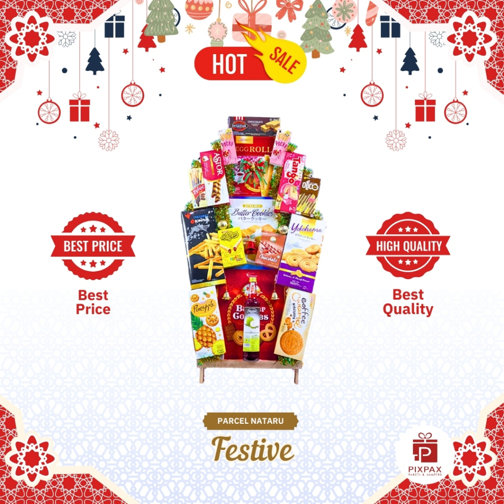 

Parcel Natal dan Tahun Baru Unik 2024 Pixpax - Seri Makanan | Large Size