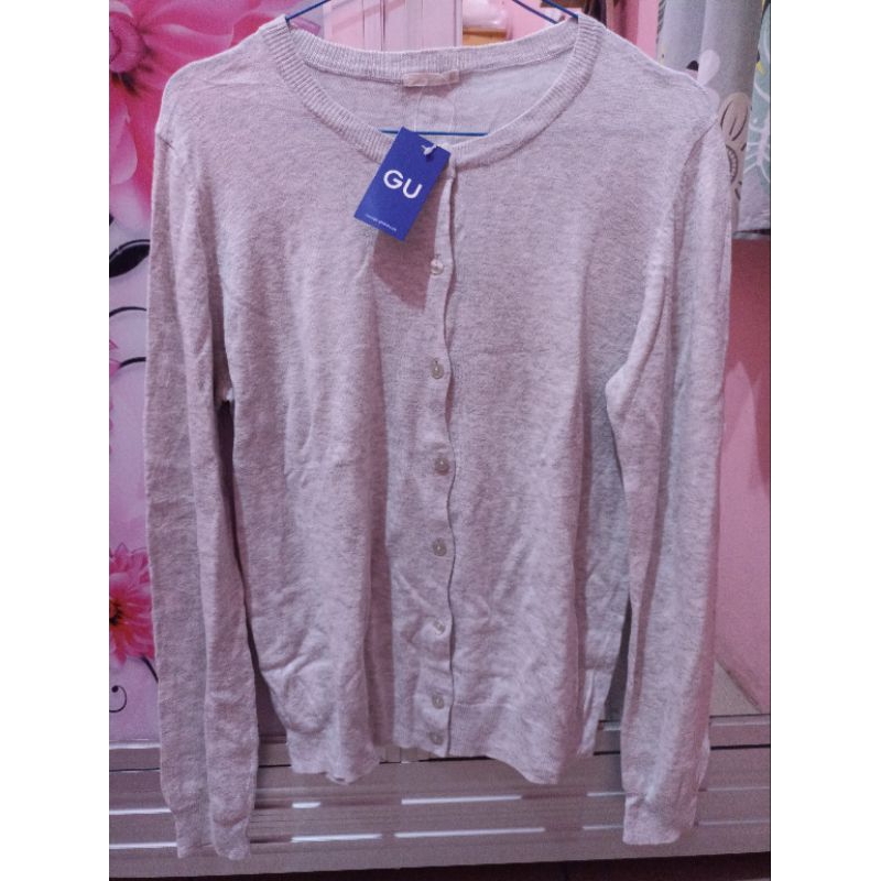 cardigan Abu-abu GU new not uniqlo zara hnm
