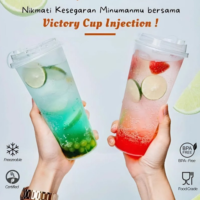 Cup PP Injection 24 Oz 22 Oz 700 ml + Lid / Cup Gelas Plastik Injection 24 Oz 22 Oz