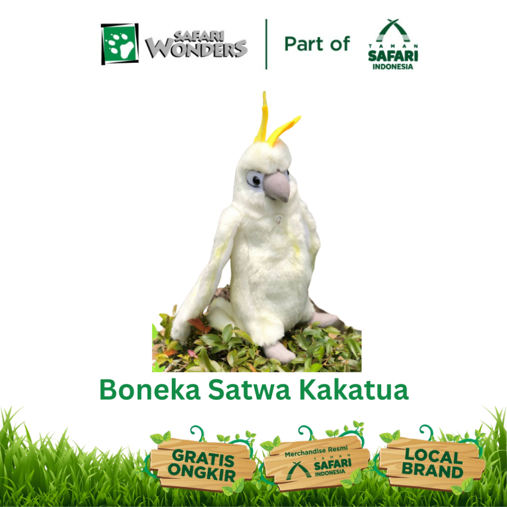 Safari Wonders Boneka Burung Kakatua Jambul Kuning | Taman Safari Indonesia Lokal Brand Plush Toys