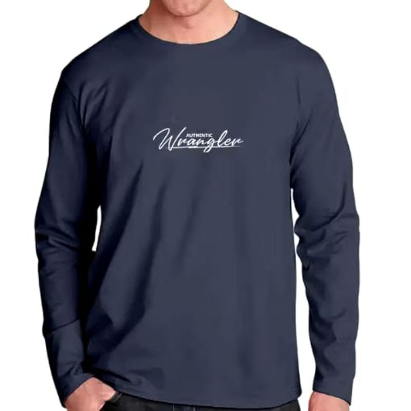 Kaos Lengan Panjang wrangler Premium Cotton Combed - Adem, Nyaman Dan Stylish