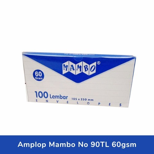 

AMPLOP PUTIH MAMBO KABINET 90 L TANPA LEM / PEREKAT 100 LEMBAR