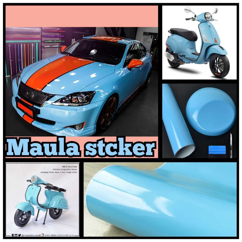 Skotlet Warna Biru Langit/Sky Blue Gloss Kualitas Premium Untuk Variasi Body Motor Atau Mobil