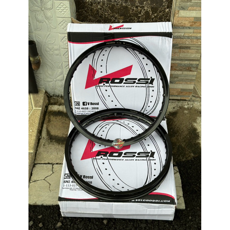 Velk Pelek Velg V Rossi WM 120/140/160/185 Ring 17 Hitam Glossy