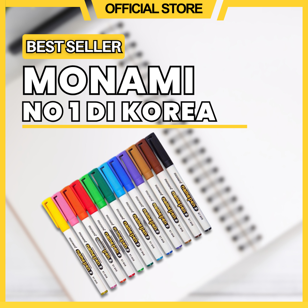 

Monami Name Pen.F 04002 - Oil Based Marker Spidol Permanen 12 Warna