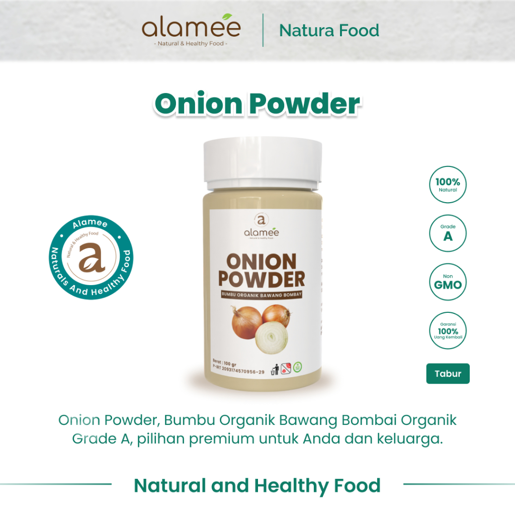 

ALAMEE Bawang Bombay Bubuk Bumbu Dapur Organik Onion Powder Ground Spice Bombai Tabur