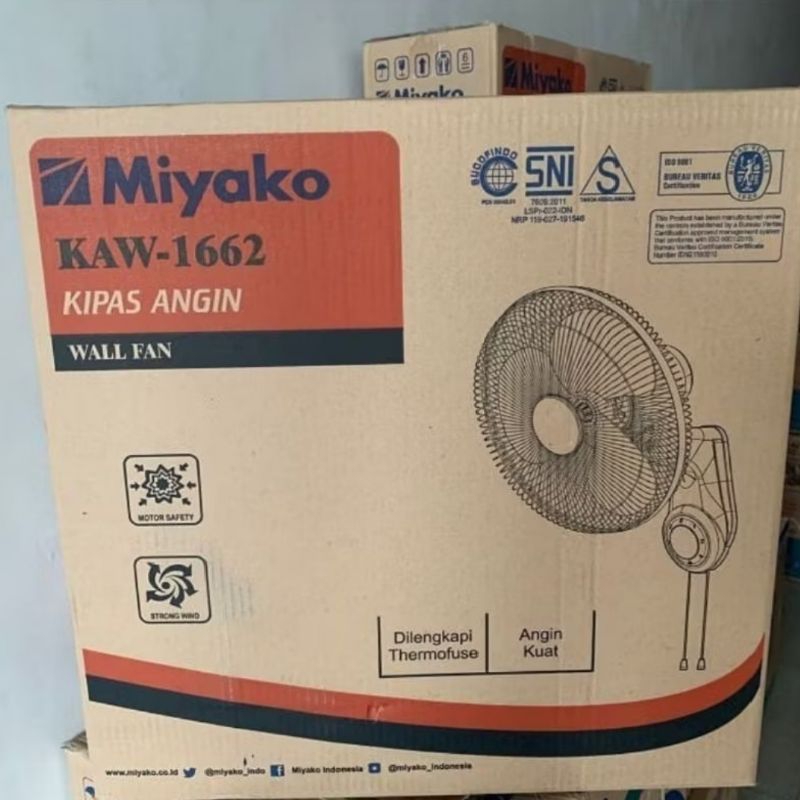 Kipas angin dinding Miyako kaw-1662 GB / kipas angin miyako kaw 1662 gb jaring besi