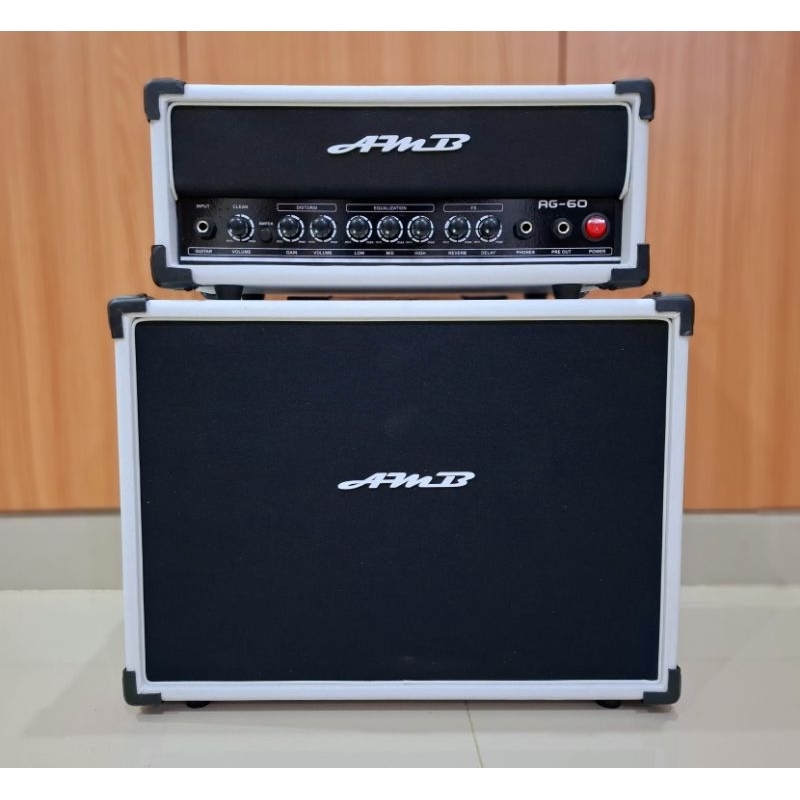 Ampli gitar 8 inch amb head cabinet 3 input distorsi,reverb,delay,chorus murah bergaransi