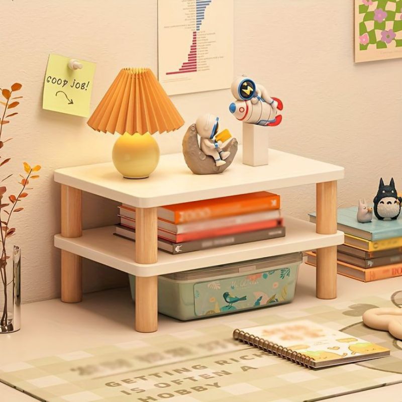 Rak Meja Susun Rak Buku Tatakan Laptop Aesthetic