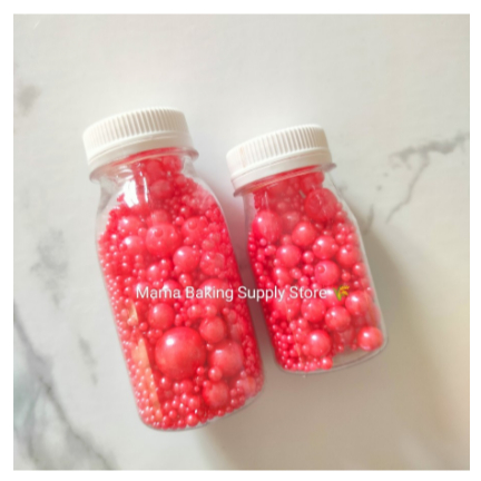 

Edible Sprinkle MIX PEARL RED Mutiara Merah Topping Decor -+50 g