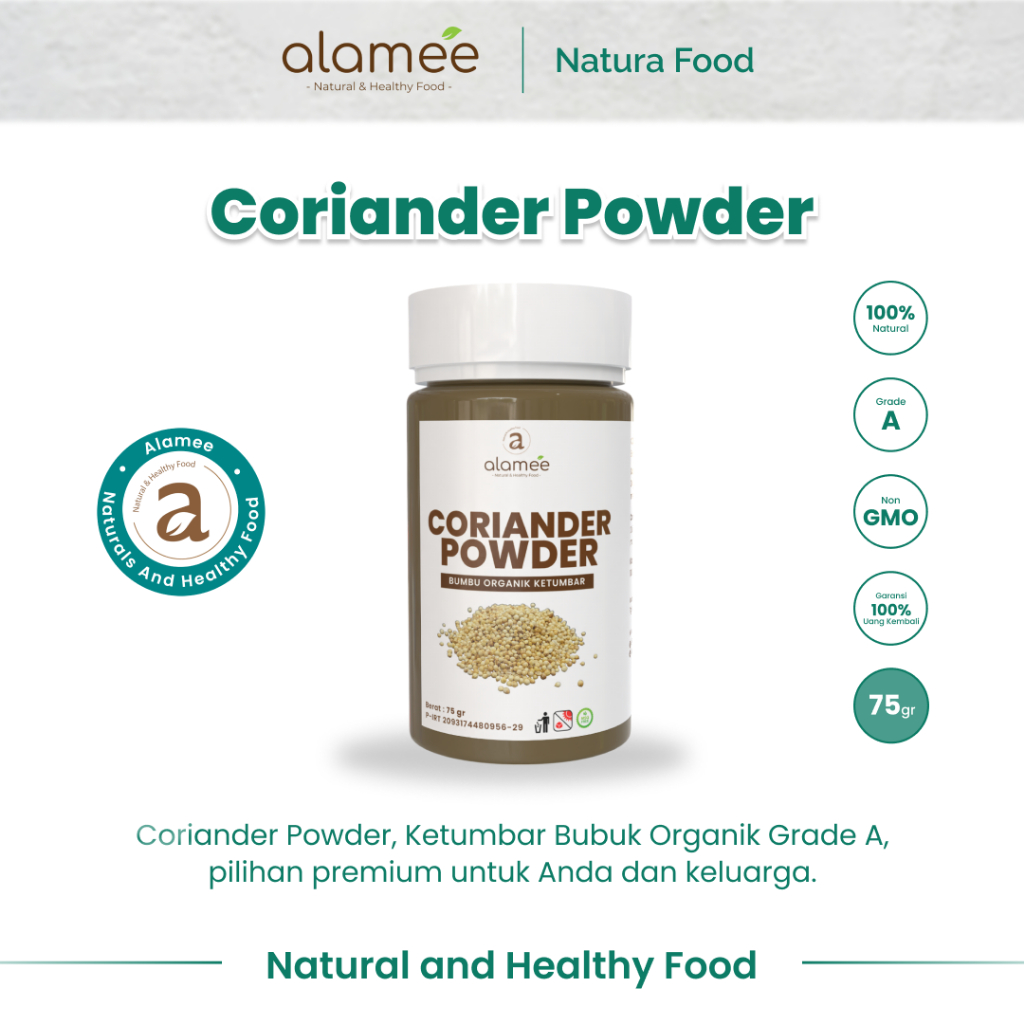 

ALAMEE Ketumbar Bubuk Bumbu Dapur Organik Instan Coriander Powder Seasoning Tabur kebunsubur Kebunsubur