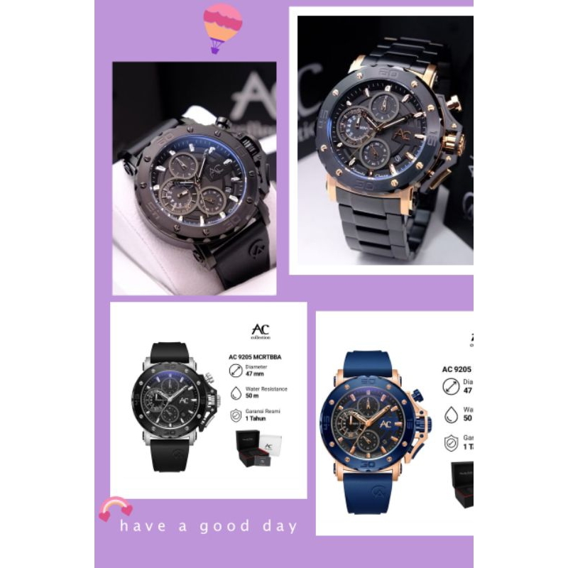 AC 9205 Jam Tangan Pria Original ALEXANDRE CHRISTIE RANTAI & KULIT &  RUBBER AC 9205 AC 9601