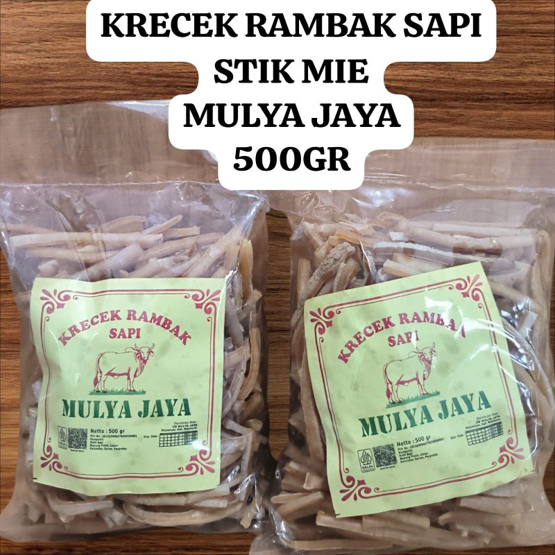 

Ready KRECEK KR RAMBAK SAPI STIK MIE MULYA JAYA (1BALL ISI 20PACK/500GR)