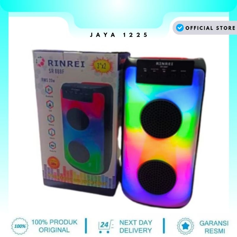 Speaker Portable Bluetooth 3" x 2 Speaker Karaoke RINREI SR 888F