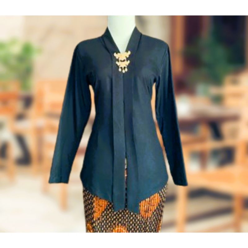 Kebaya Kartini / baju kebaya modern/ atasan kebaya modern /kebaya Kartini polos bahan katun micro /k
