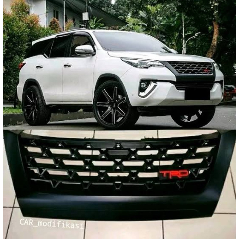 ALL NEW FORTUNER VRZ TRD 2016 2018 2020 GRILL DEPAN FRONT GRILL BUMPER LIST LIS HITAM TUTUP COVER MO