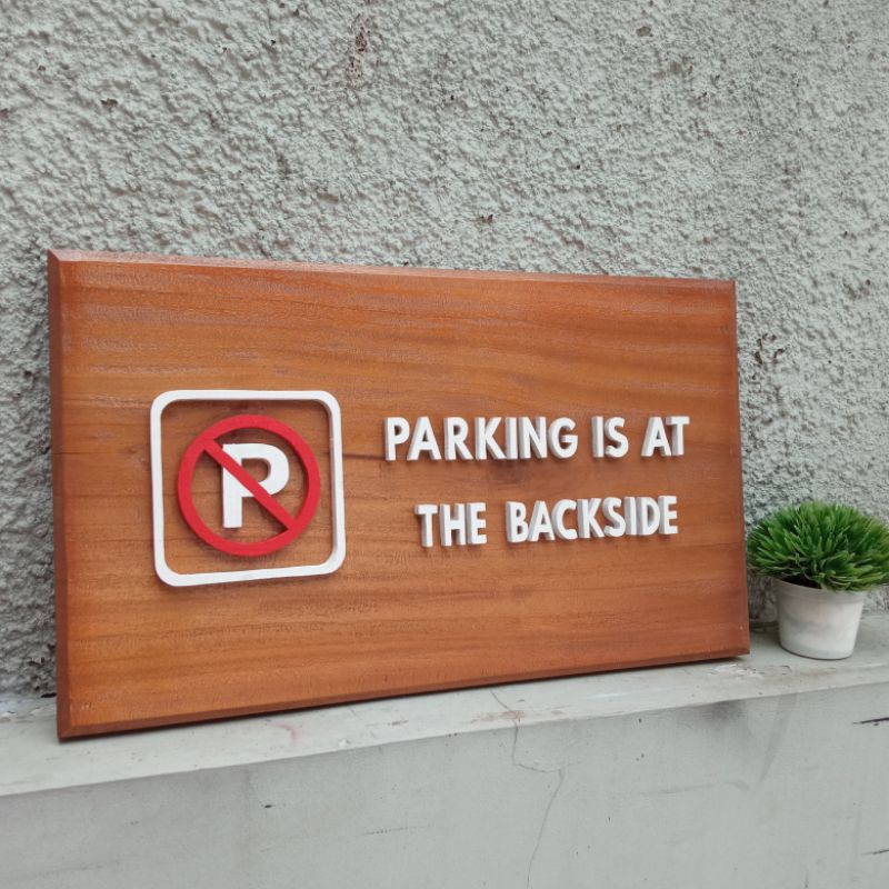 Signboard plang kayu huruf timbul Cafe, villa, cottage custom