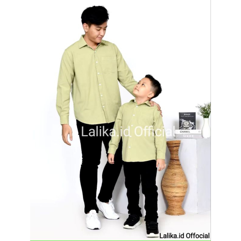 KEMEJA POLOS COUPLE AYAH DAN ANAK LENGAN PANJANG KEMEJA POLOS PRIA DEWASA KEMEJA POLOS ANAK LAKI-LAK