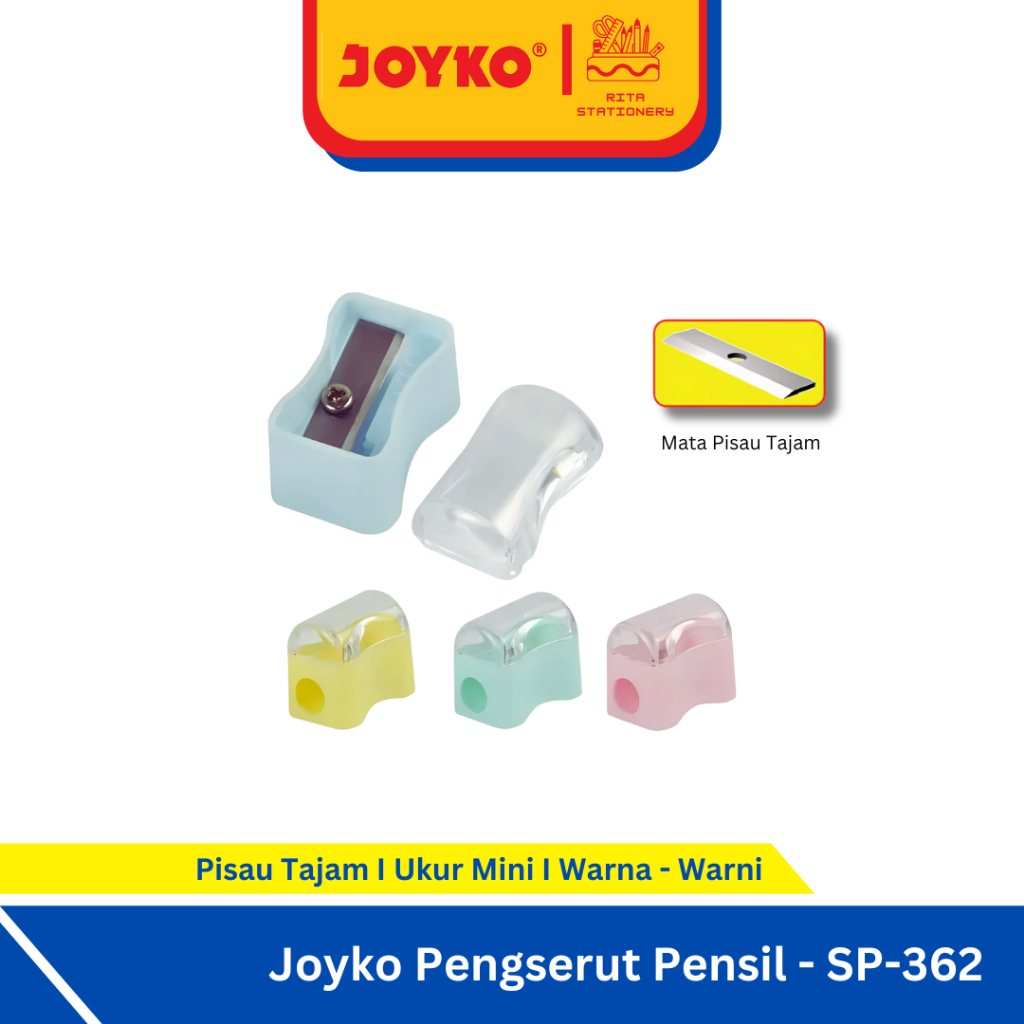 

Rautan Pensil Joyko SP- 362PTL Warna Pastel Pensil Shapener Satuan
